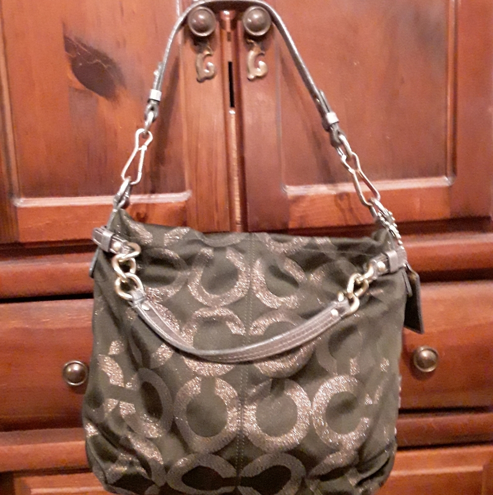 Dark green coach bag
